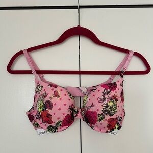 Victoria's Secret Pink T-Shirt Push Up Floral Bra. Size 34B